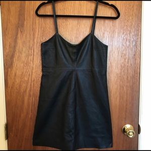 Reformation Black Leather Mini Dress